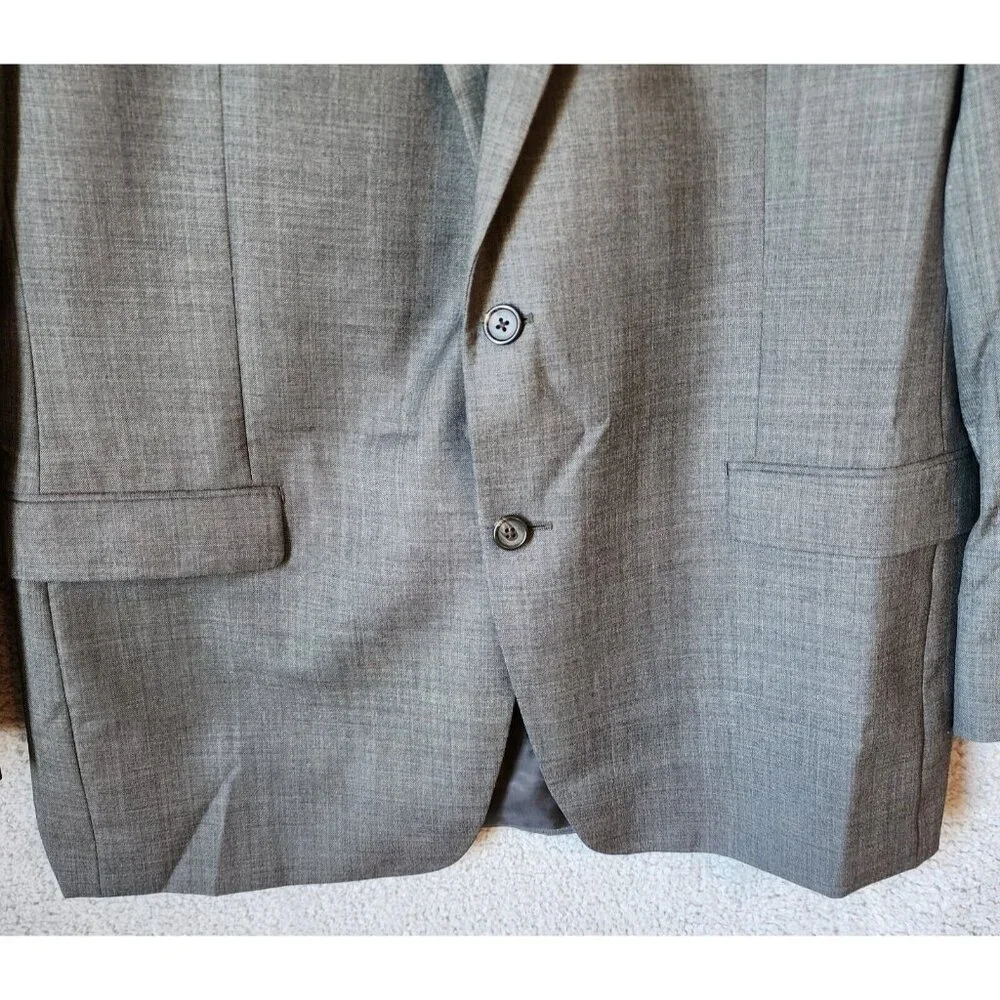 Lauren Ralph Lauren Heather Gray 2 Button Blazer Suit Jacket Size 44 L 100% Wool